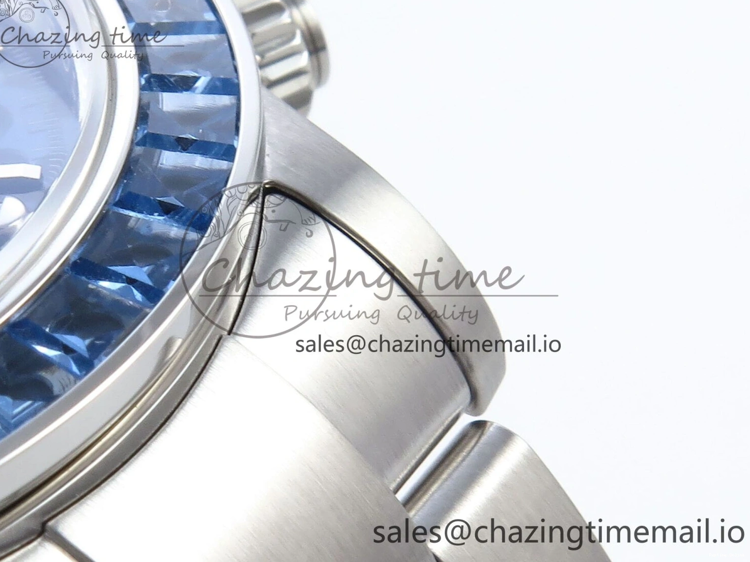 0124 Daytona Artisans SS GETF Best Edition Blue Skeleton Dial Diamonds Bezel on SS Bracelet DD Sleek 371